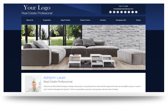 Real Estate Authentic-Blue Website Template Design Preview - Click to View