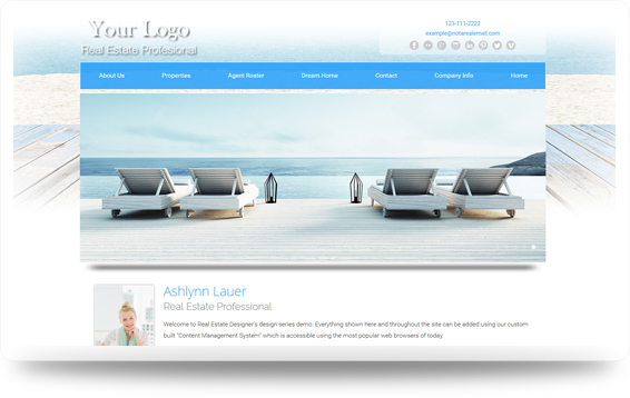 Real Estate Beach-Boardwalk Website Template Design Preview - Click to View